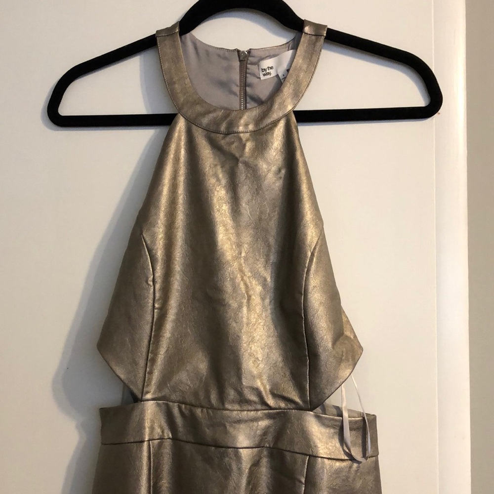 NWT By the Way Metallic Gold Mini Dress